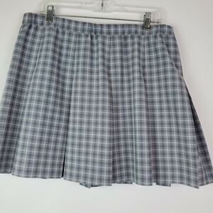 Marcia Womens Gray Plaid Pleated Tennis‎ Skirt Sporty Athletic Golf Size XL